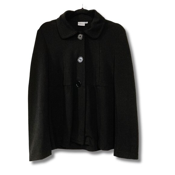 CLEO PETITES Plus-size black peplum blazer ~ Size 14 LARGE XL goth work jacket - Picture 1 of 14